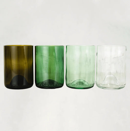 Trinkglas aus recycelter Weinflasche